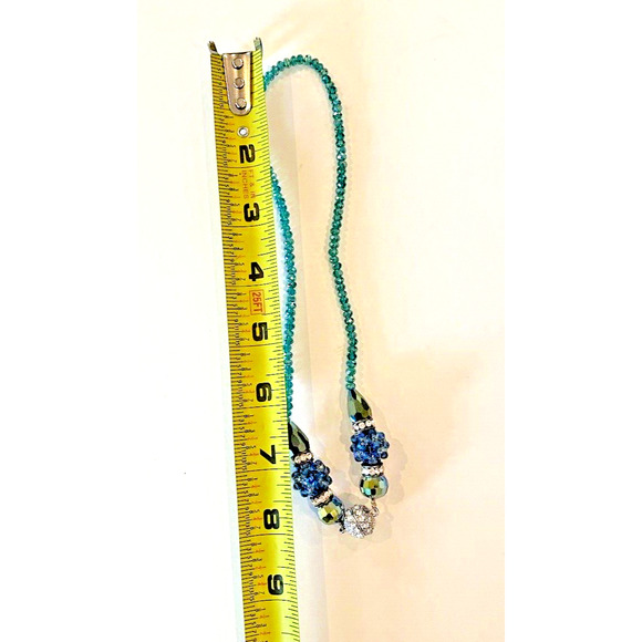 Beaded Necklace Bracelet Set Blue Magnetic Clasps Interchangeable 6 in 1 Pretty - Picture 11 of 14